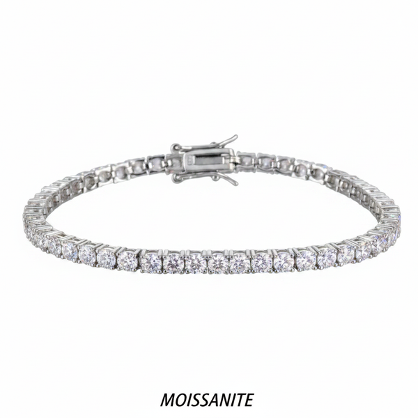 צמיד טניס מוסונייט 4mm 13ct- כסף