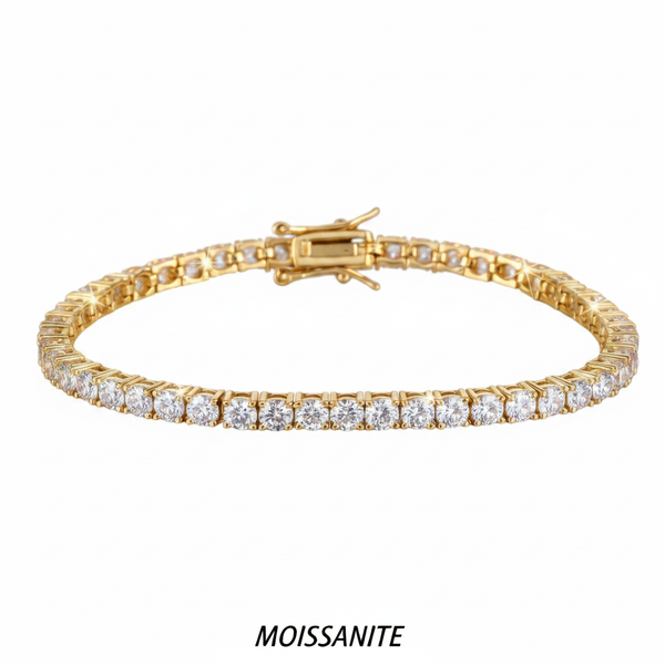 צמיד טניס מוסונייט 3mm 5.5ct- זהב