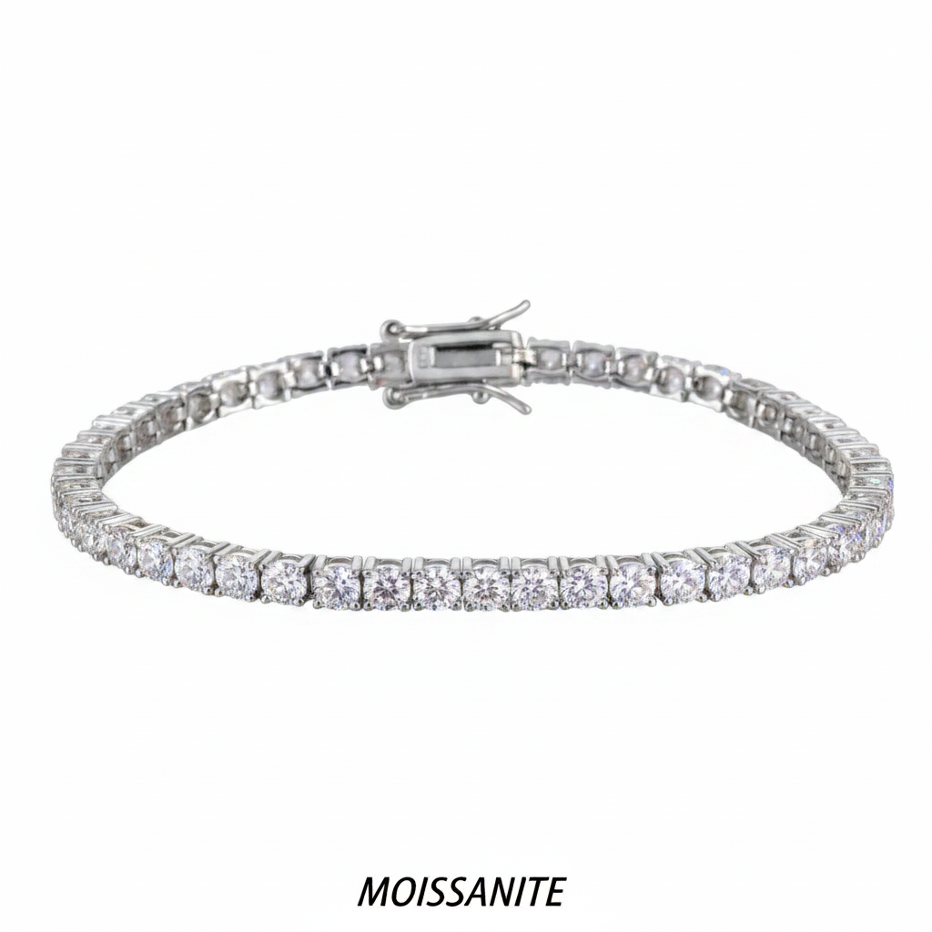 צמיד טניס מוסונייט 2.5mm 4ct- כסף