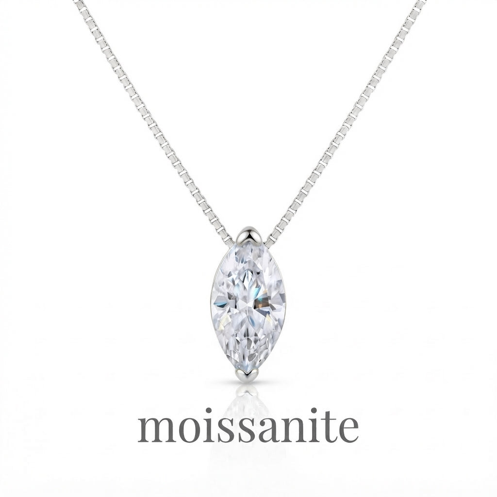 שרשרת מוסונייט מרקיזה 2ct- כסף
