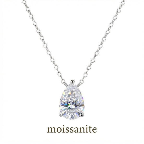 שרשרת מוסונייט טיפה 4ct- כסף