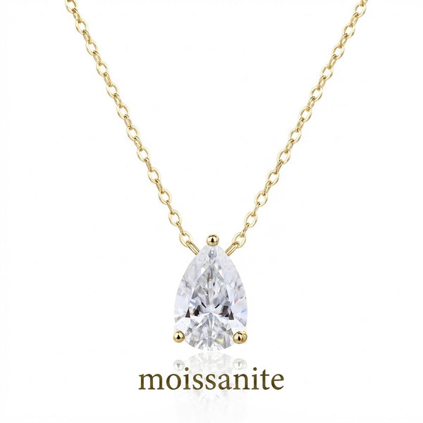 שרשרת מוסונייט טיפה 4ct- זהב