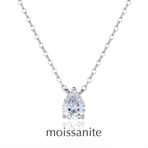שרשרת מוסונייט טיפה 1ct- כסף
