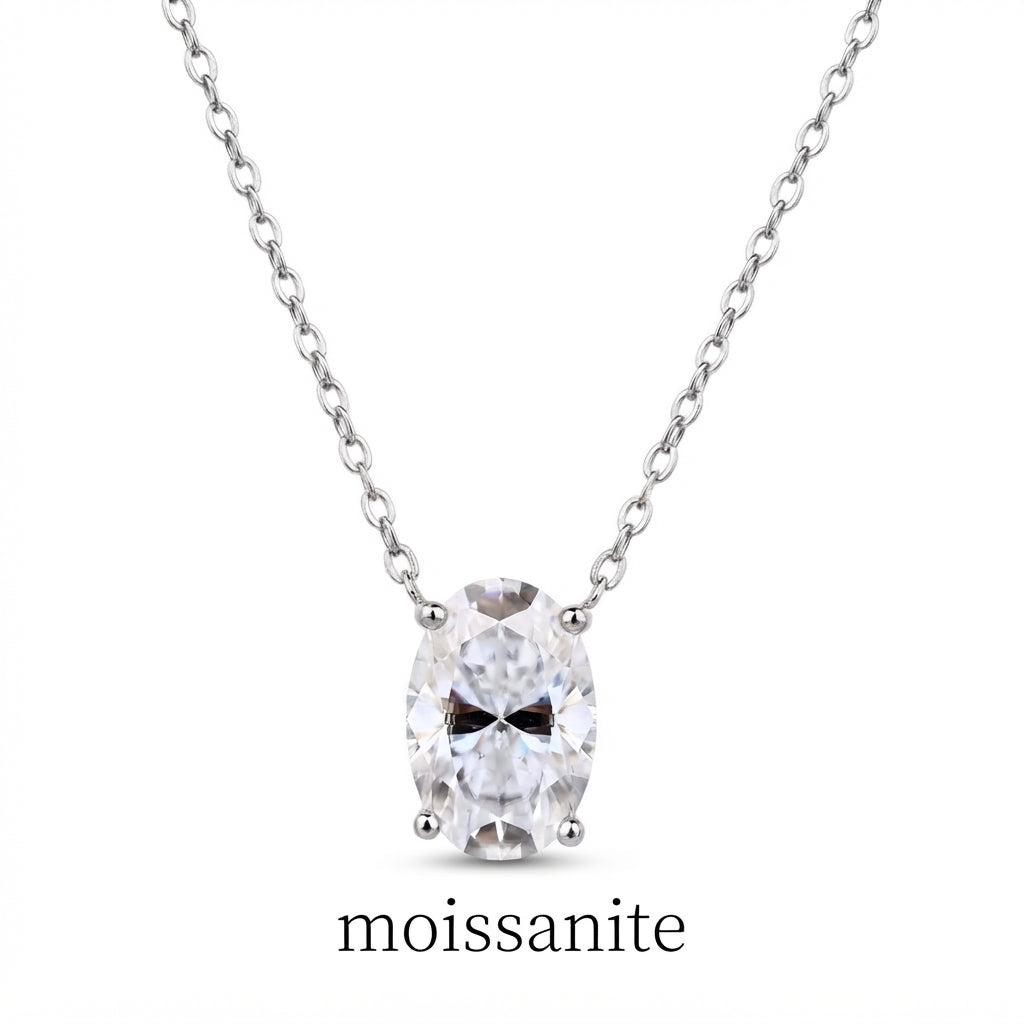 שרשרת מוסונייט אובל 4.5ct- כסף