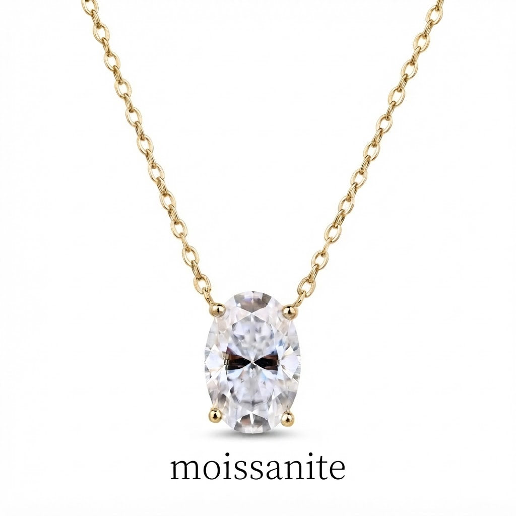 שרשרת מוסונייט אובל 4.5ct- זהב