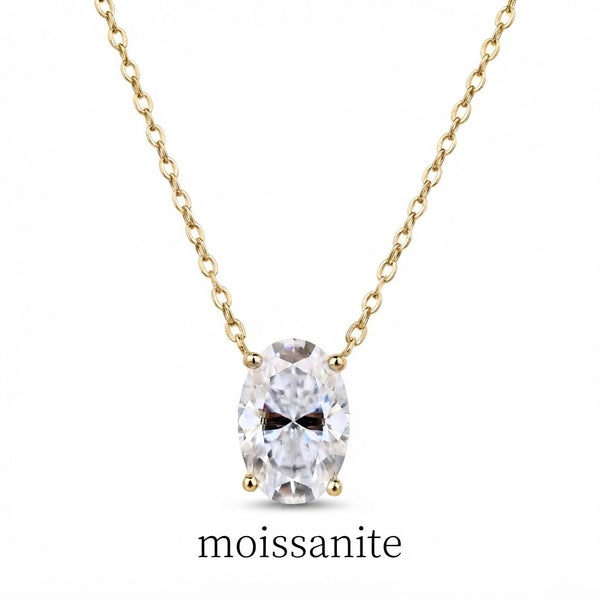 שרשרת מוסונייט אובל 4.5ct- זהב