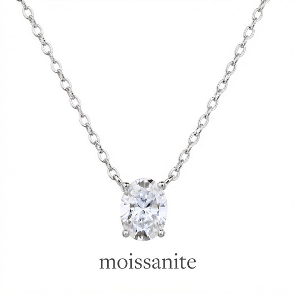 שרשרת מוסונייט אובלית 1.5ct- כסף