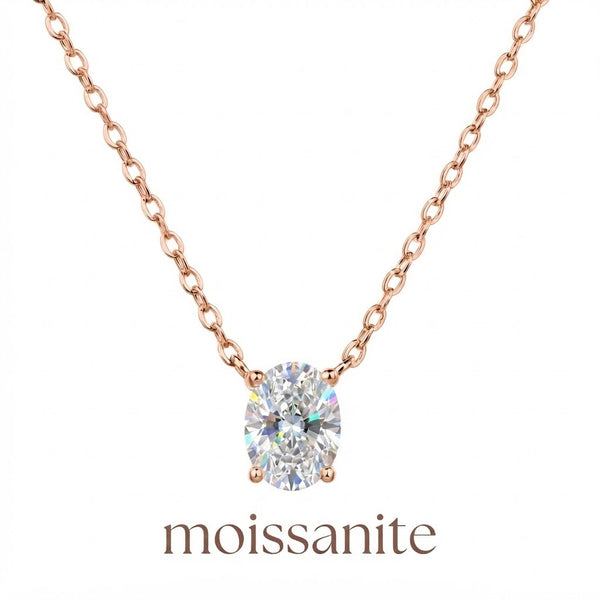 שרשרת מוסונייט אובלית 1.5ct- רוז גולד
