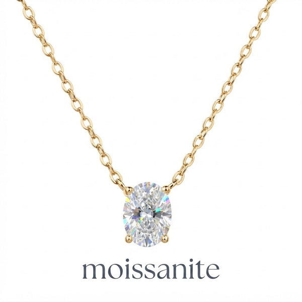 שרשרת מוסונייט אובלית 1.5ct- זהב